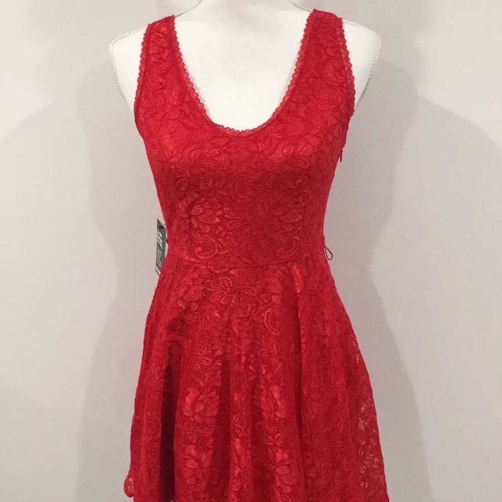 Express Dress Size 2 Red Lace
